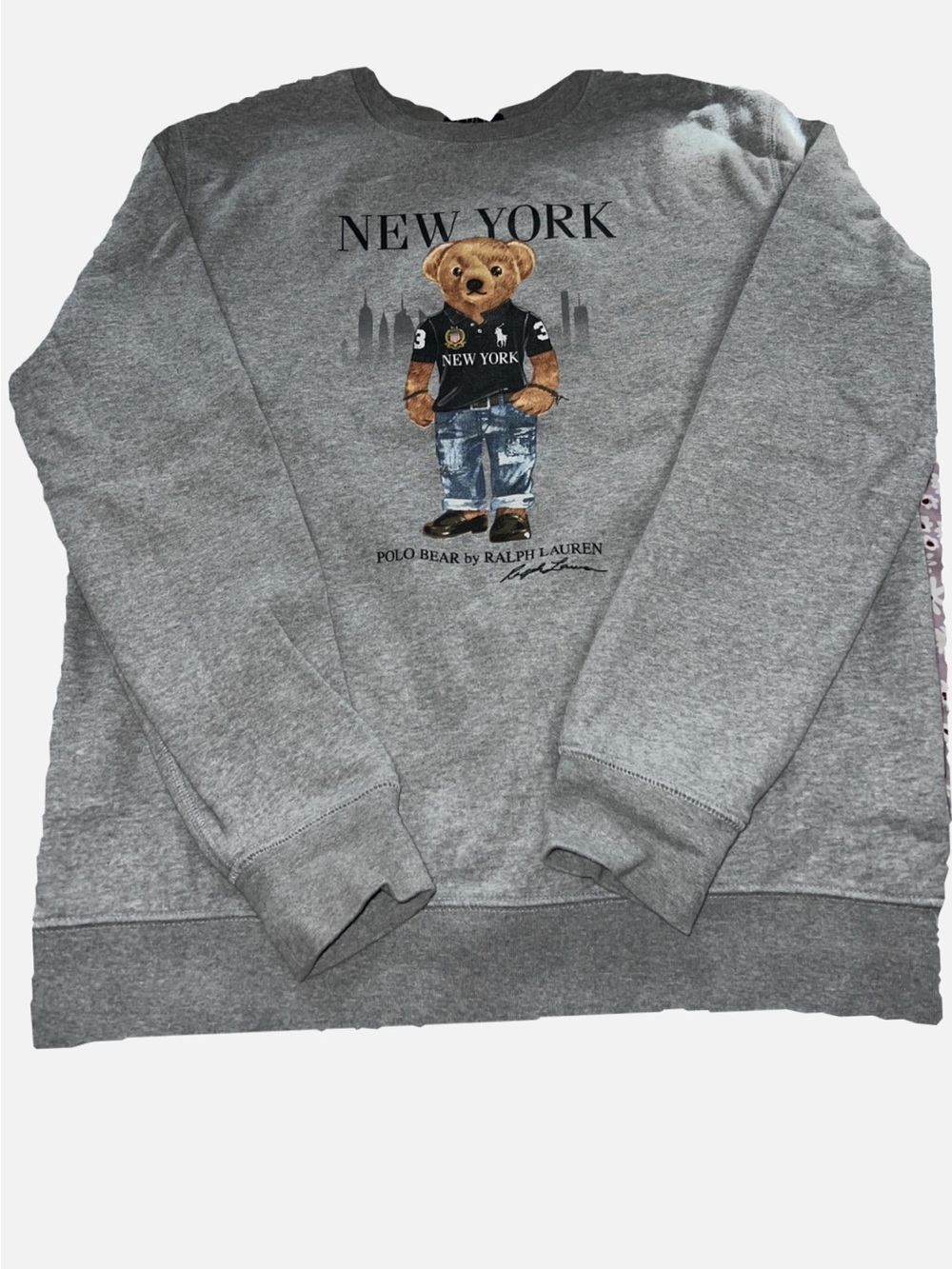 Polo by Ralph Lauren Grey Polo Bear Crewneck Sweatshirt & T-Shirt.